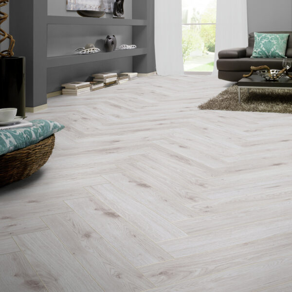 Ламінат Kronotex Herringbone 3516 Міленіум Дуб Білий